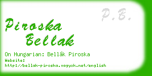 piroska bellak business card